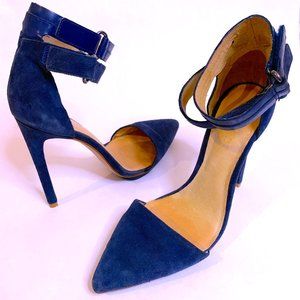 L.A.M.B Blue Suede Pumps Size 9M Gwen Stafani